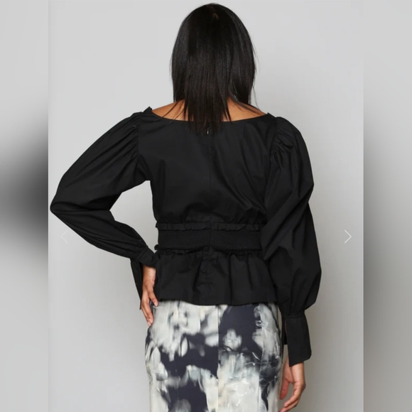 Tracy Reese 'Hope for Flowers' Long Sleeve Shirred Blouse - Picture 2 of 3